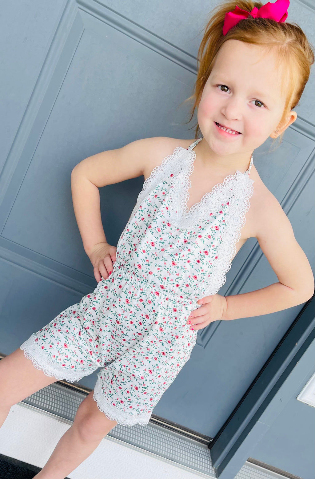 Nikki Bailey's Blossoms Lace Halter Romper White Floral Charlie Rae