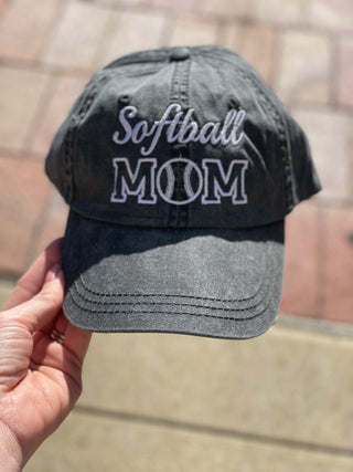 Embroidered Softball Mom Hat