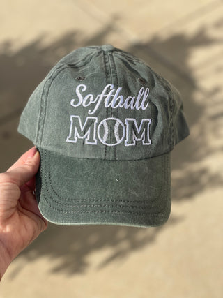 Embroidered Softball Mom Hat