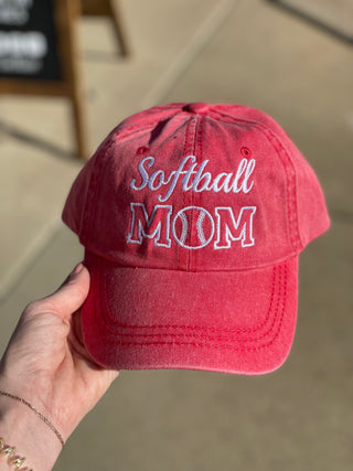Embroidered Softball Mom Hat