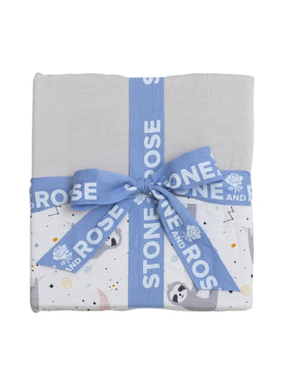 Stone and Rose | Georgie Sloth Reversible Bamboo Blanket - Charlie Rae - Nursery- 390 - Stone and Rose