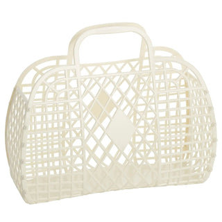 Sun Jellies Retro Basket Jelly Bag- Large - Charlie Rae - Cream - TWEEN-UNISEX ACCESS.-423 - Sun Jellies