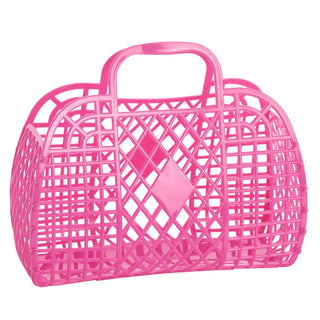 Sun Jellies Retro Basket Jelly Bag- Large - Charlie Rae - Berry Pink - TWEEN-UNISEX ACCESS.-423 - Sun Jellies