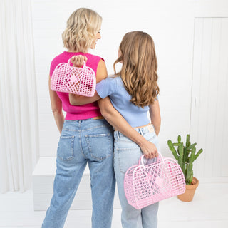 Sun Jellies Retro Basket Jelly Bag- Large - Charlie Rae - Berry Pink - TWEEN-UNISEX ACCESS.-423 - Sun Jellies