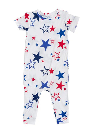 Americana Short Sleeve Romper - Charlie Rae - 3-6 Months - Baby One-Pieces - Stone and Rose