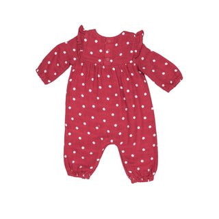 Angel Dear - Polka Dot- Muslin Ruffle Sleeve Romper - Charlie Rae - 0-3 Months - Baby & Toddler Outfits - Angel Dear