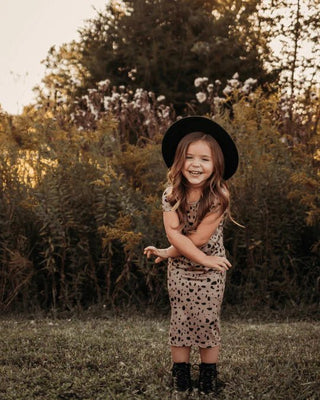 Averie Tee Shirt Midi Dress - Safari Pebble - Charlie Rae - 0-3 Months - Baby & Toddler Dresses - Bailey's Blossoms
