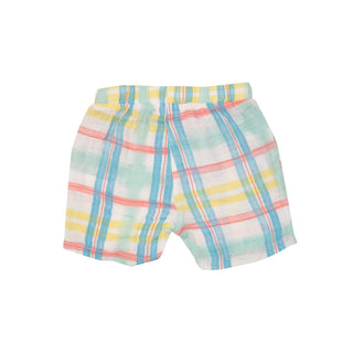 Beach Plaid- Muslin Short - Charlie Rae - 6-12 Months - Baby & Toddler Bottoms - Angel Dear