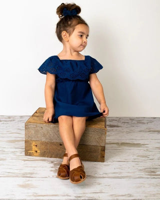 Berkleigh Off-the-Shoulder Dress - Navy - Charlie Rae - 0-3 Months - Baby & Toddler Dresses - Bailey's Blossoms