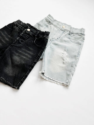 Bermuda Denim Toddler Boy Shorts - Charlie Rae - Faded Black - Boys Bottoms- 110 - Orcas Lucille