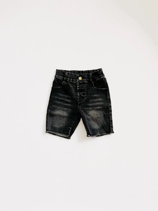 Bermuda Denim Toddler Boy Shorts - Charlie Rae - Faded Black - Boys Bottoms- 110 - Orcas Lucille