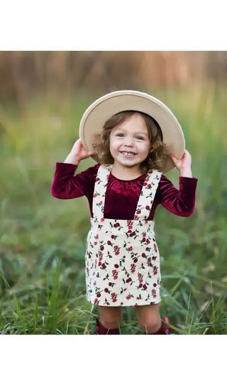 Billie Suspender Skirt - Red Rose Petals - Charlie Rae - 12-18 Months - Baby & Toddler Bottoms - Bailey's Blossoms