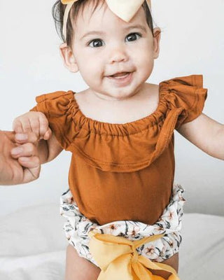 Brandi Bow Front High-Waist Bloomers - Lemon Tart - Charlie Rae - 0-3 Months - Baby & Toddler Bottoms - Bailey's Blossoms