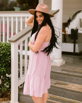 Brooklyn Sun Dress - Pink with White Dots- Womens - Charlie Rae - XS - Dresses - Bailey's Blossoms