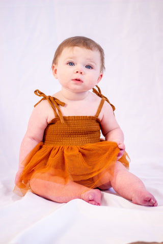 Cashew | Angel Dear | Tutu Bubble - Charlie Rae - 0-6 Months - Girls Dresses- 190 - Angel Dear