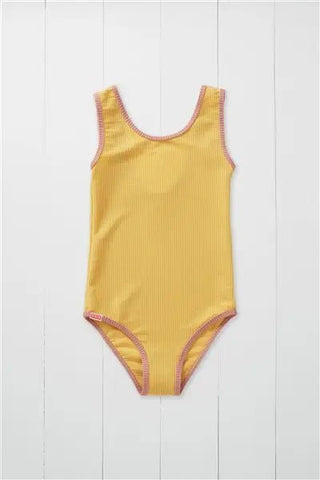Charlotte- Ochre Ribbed Kids Swimsuit - Charlie Rae - 12-18 Months - Baby & Toddler Swimwear - Grass & Air