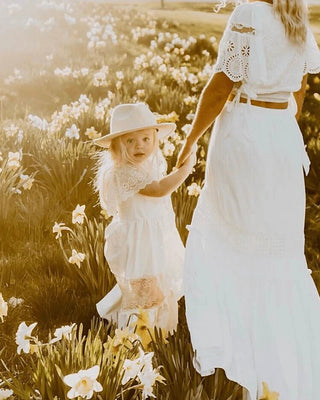 Clara Cotton & Lace Flutter Maxi Dress - Vanilla Cream - Charlie Rae - 0-3 Months - Baby & Toddler Dresses - Bailey's Blossoms