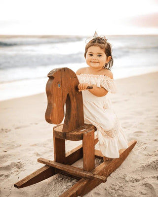 Clara Cotton & Lace Flutter Maxi Dress - Vanilla Cream - Charlie Rae - 0-3 Months - Baby & Toddler Dresses - Bailey's Blossoms