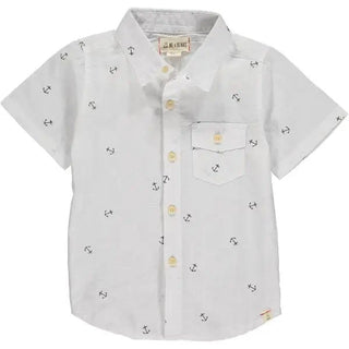 Gilligan Anchor Print Button Up - Charlie Rae - 3T - Baby & Toddler Tops - Me & Henry