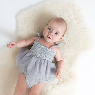 Grey Grid- Tutu Bubble - Charlie Rae - 0-6 Months - Baby & Toddler Dresses - Angel Dear