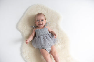 Grey Grid- Tutu Bubble - Charlie Rae - 0-6 Months - Baby & Toddler Dresses - Angel Dear