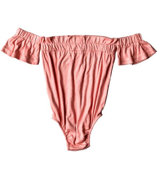 Karli Cold Shoulder Flutter Sleeve Leotard - Bubblegum Pink - Charlie Rae - 0-3 Months - Baby One-Pieces - Bailey's Blossoms