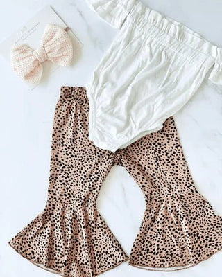Karli Cold Shoulder Flutter Sleeve Leotard- White - Charlie Rae - 0-3 Months - Baby One-Pieces - Bailey's Blossoms