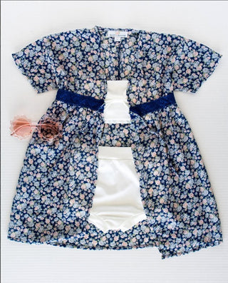 Katrina Cover Up - Navy Floral - Charlie Rae - 0-6 Months - Baby & Toddler Swimwear - Bailey's Blossoms