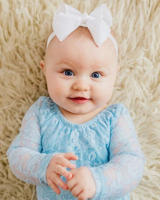 Lana Lace Leotard - Ice Blue - Charlie Rae - 0-3 Months - Baby One-Pieces - Bailey's Blossoms