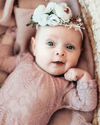 Lana Lace Leotard - Mauve - Charlie Rae - 0-3 Months - Baby One-Pieces - Bailey's Blossoms