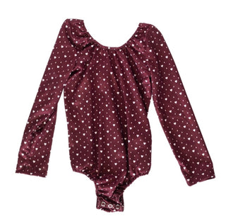 Livee Long Sleeve Leotard- Queen Of Hearts - Charlie Rae - 0-3 Months - Baby One-Pieces - Bailey's Blossoms