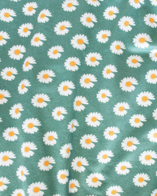 Maggie Cap Sleeve Leotard- Green with Daisy Floral - Charlie Rae - 0-3 Months - Baby One-Pieces - Bailey's Blossoms