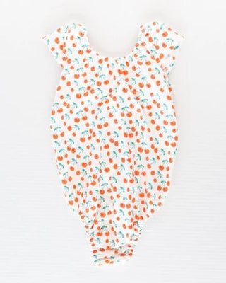 Maggie Cap Sleeve Leotard - Orange Cherries - Charlie Rae - 0-3 Months - Baby One-Pieces - Bailey's Blossoms