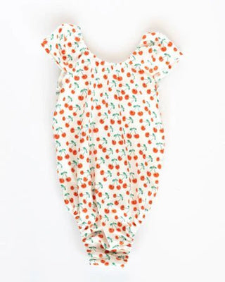 Maggie Cap Sleeve Leotard - Orange Cherries - Charlie Rae - 0-3 Months - Baby One-Pieces - Bailey's Blossoms