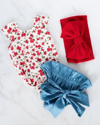 Maggie Cap Sleeve Leotard - Red Roses - Charlie Rae - 0-3 Months - Baby One-Pieces - Bailey's Blossoms