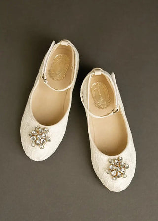 Marais Flat in Cream- Toddler & Youth - Charlie Rae - 8T - Shoes - Joyfolie