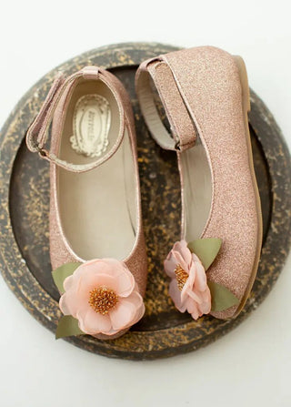 Marais Flat in Rose Gold- Toddler & Youth - Charlie Rae - 8T - Shoes - Joyfolie