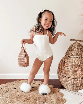 Marlie Tie-Back Leotard - Charlie Rae - White - Baby One-Pieces - Bailey's Blossoms