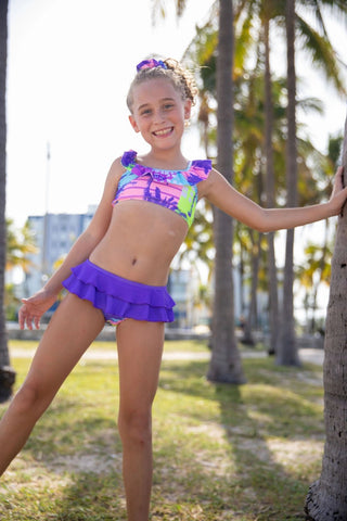 Miami Vice Two Piece Swimsuit - Charlie Rae - 2T - Girls Swim- 200 - Blueberry Bay