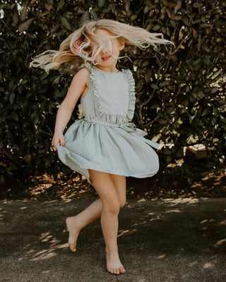 Nattie Sleeveless Chiffon Ruffle Dress - Green Floral - Charlie Rae - 0-3 Months - Baby & Toddler Dresses - Bailey's Blossoms