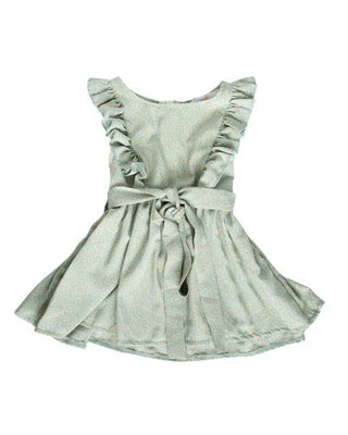 Nattie Sleeveless Chiffon Ruffle Dress - Green Floral - Charlie Rae - 0-3 Months - Baby & Toddler Dresses - Bailey's Blossoms