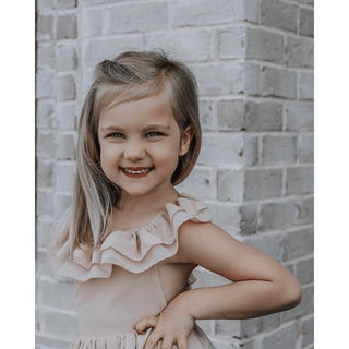 Nellie Champagne Ruffle Maxi Dress - Charlie Rae - 0-3 Months - Baby & Toddler Dresses - Bailey's Blossoms