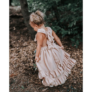 Nellie Champagne Ruffle Maxi Dress - Charlie Rae - 0-3 Months - Baby & Toddler Dresses - Bailey's Blossoms