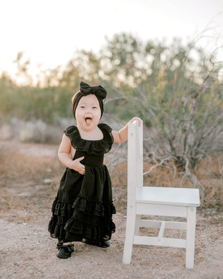 Nellie Ruffle Maxi Dress- Black - Charlie Rae - 0-3 Months - Baby & Toddler Dresses - Bailey's Blossoms