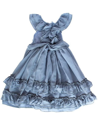 Nellie Ruffle Maxi Dress - Dusty Blue - Charlie Rae - 12-18 Months - Baby & Toddler Dresses - Bailey's Blossoms