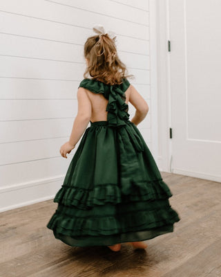 Nellie Ruffle Maxi Dress- Hunter - Charlie Rae - 0-3 Months - Baby & Toddler Dresses - Bailey's Blossoms