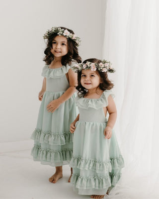 Nellie Ruffle Maxi Dress - Mint - Charlie Rae - 9-12 Months - Baby & Toddler Dresses - Bailey's Blossoms