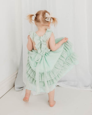 Nellie Ruffle Maxi Dress - Mint - Charlie Rae - 9-12 Months - Baby & Toddler Dresses - Bailey's Blossoms