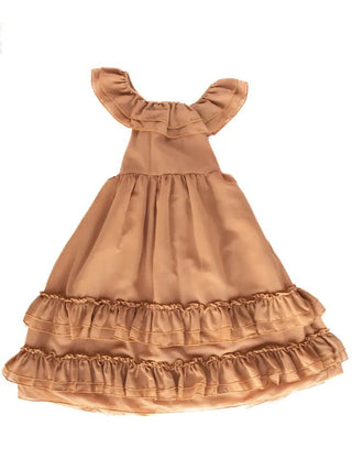 Nellie Ruffle Maxi Dress - Mocha - Charlie Rae - 12-18 Months - Baby & Toddler Dresses - Bailey's Blossoms