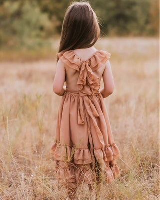 Nellie Ruffle Maxi Dress - Mocha - Charlie Rae - 12-18 Months - Baby & Toddler Dresses - Bailey's Blossoms